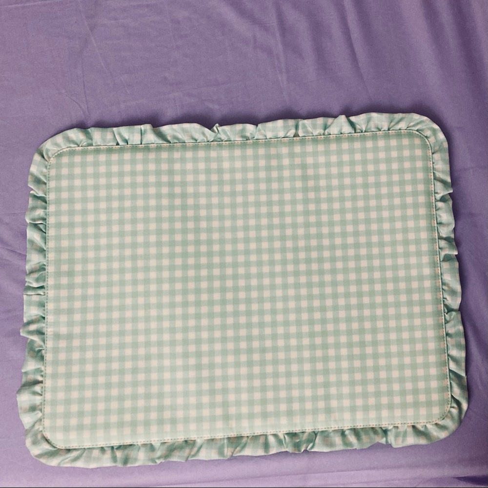 RARE Stoney Clover Lane Place Mat in Mint Chip Gingham